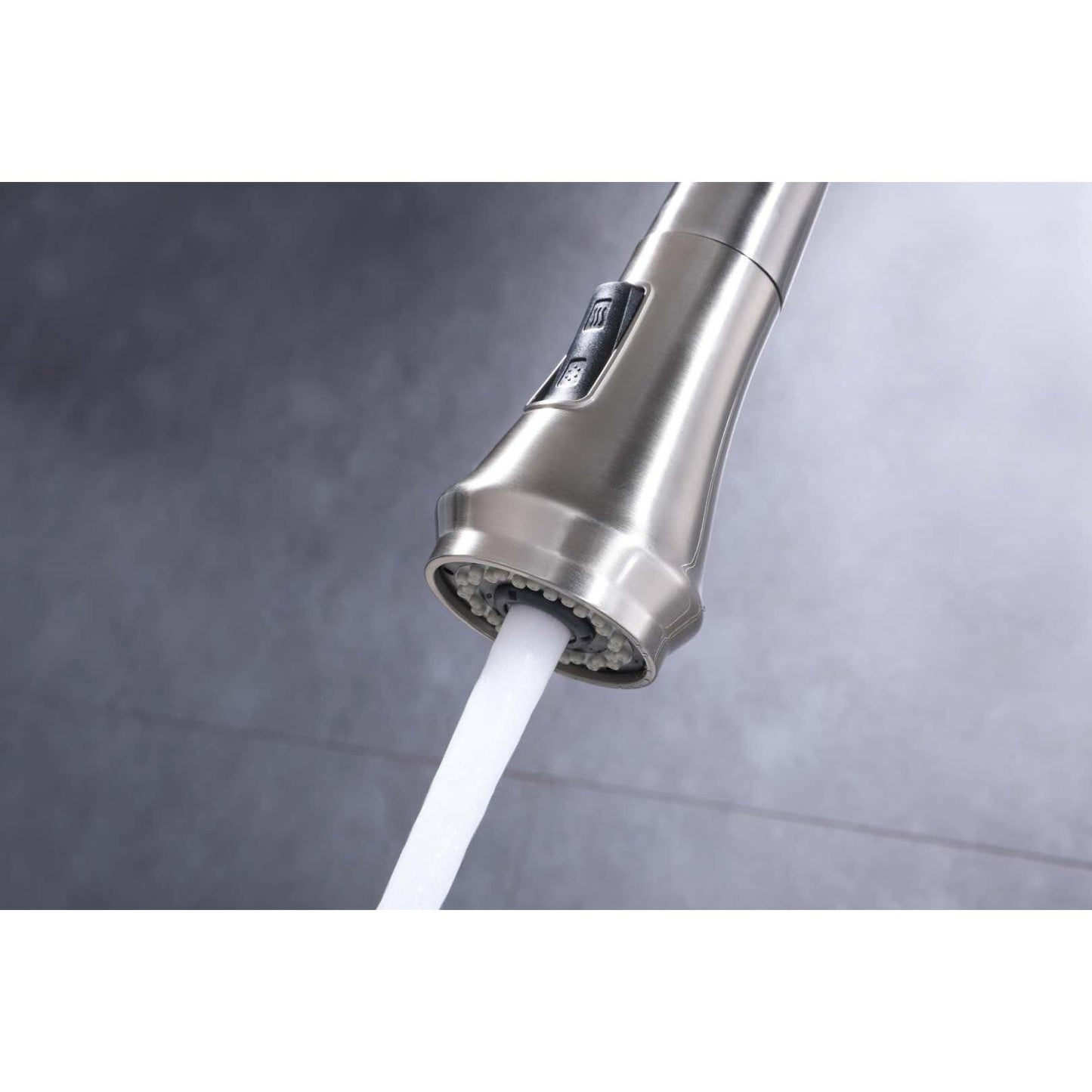 Vanity Art 10" W x 19" H Brushed Nickel Stainless Steel Single Lever High Arc Kitchen Sink Faucet With Pull Down Sprayer