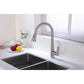 Vanity Art 17" Brushed Nickel Stainless Steel Single Handle High Arc Kitchen Sink Faucet With Pull Down Sprayer