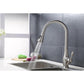 Vanity Art 17" Brushed Nickel Stainless Steel Single Handle Kitchen Sink Faucet With Pull Down Sprayer