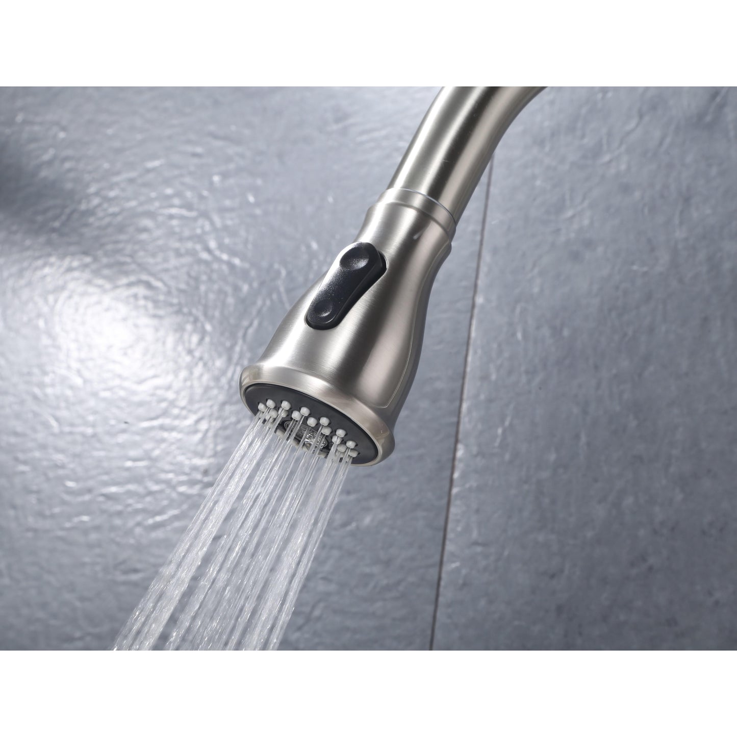 Vanity Art 17" Brushed Nickel Stainless Steel Single Handle Kitchen Sink Faucet With Pull Down Sprayer