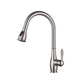 Vanity Art 17" Brushed Nickel Stainless Steel Single Handle Kitchen Sink Faucet With Pull Down Sprayer