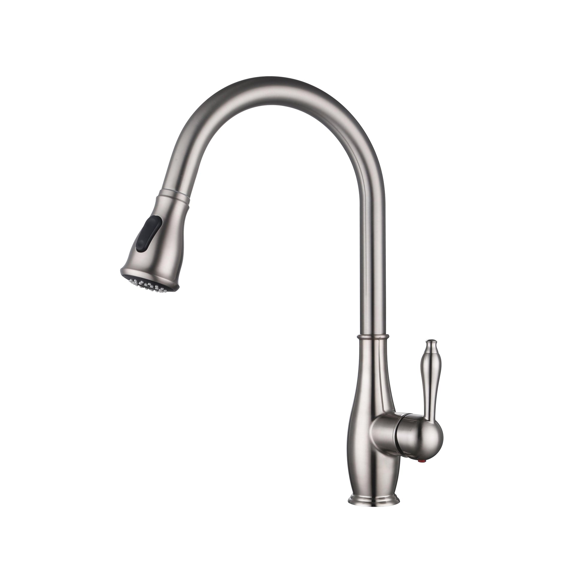 Vanity Art 17" Brushed Nickel Stainless Steel Single Handle Kitchen Sink Faucet With Pull Down Sprayer
