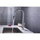 Vanity Art 17" Polished Chrome Stainless Steel Single Handle Kitchen Sink Faucet With Pull Down Sprayer
