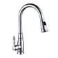 Vanity Art 7" W x 17" H Polished Chrome Stainless Steel Single Lever 3-Way Spray Setting Kitchen Sink Faucet With Pull Down Sprayer