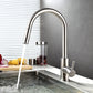 Vanity Art 8" W x 17" H Brushed Nickel Stainless Steel Single Lever Handle Kitchen Sink Faucet With Pull Down Sprayer