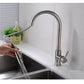 Vanity Art 8" W x 17" H Brushed Nickel Stainless Steel Single Lever Handle Kitchen Sink Faucet With Pull Down Sprayer