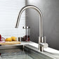 Vanity Art 8" W x 17" H Brushed Nickel Stainless Steel Single Lever Handle Kitchen Sink Faucet With Pull Down Sprayer