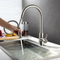Vanity Art 8" W x 17" H Brushed Nickel Stainless Steel Single Lever Handle Kitchen Sink Faucet With Pull Down Sprayer