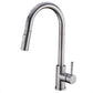 Vanity Art 8" W x 17" H Brushed Nickel Stainless Steel Single Lever Handle Kitchen Sink Faucet With Pull Down Sprayer