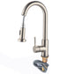Vanity Art 8" W x 17" H Brushed Nickel Stainless Steel Single Lever High Arc Kitchen Sink Faucet With Pull Down Sprayer