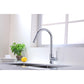 Vanity Art 8" W x 17" H Polished Chrome Stainless Steel Single Lever Handle Kitchen Sink Faucet With Pull Down Sprayer