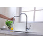 Vanity Art 8" W x 17" H Polished Chrome Stainless Steel Single Lever Handle Kitchen Sink Faucet With Pull Down Sprayer