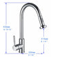 Vanity Art 8" W x 17" H Polished Chrome Stainless Steel Single Lever High Arc Kitchen Sink Faucet With Pull Down Sprayer