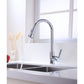 Vanity Art 8" W x 17" H Polished Chrome Stainless Steel Single Lever High Arc Kitchen Sink Faucet With Pull Down Sprayer