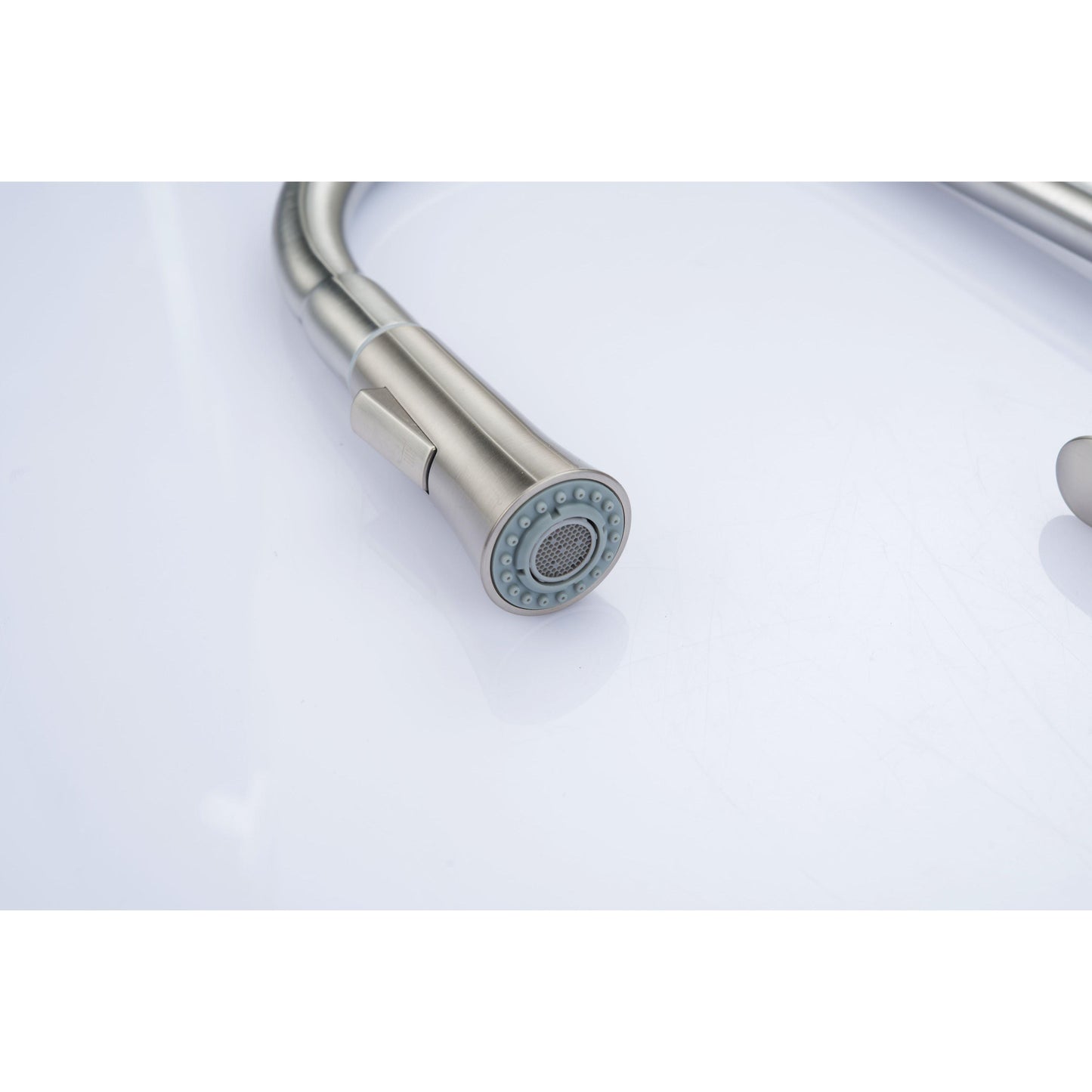 Vanity Art 8" W x 18" H Brushed Nickel Stainless Steel Single Lever Handle High Arc Kitchen Sink Faucet With Pull Down Sprayer