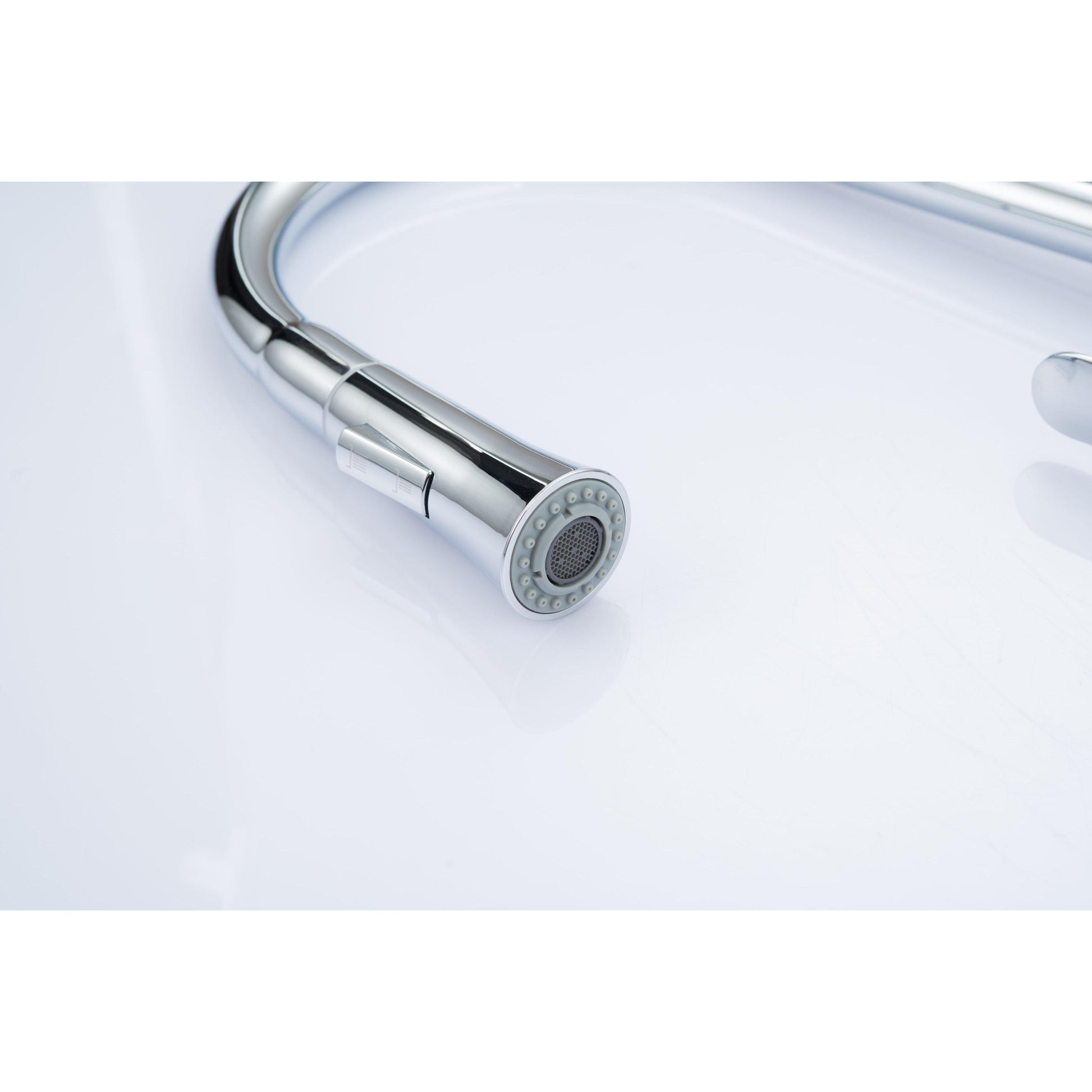 Vanity Art 8" W x 18" H Polished Chrome Stainless Steel Single Lever Handle High Arc Kitchen Sink Faucet With Pull Down Sprayer