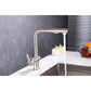 Vanity Art 9" W x 12" H Brushed Nickel Stainless Steel Single Lever Kitchen Sink Faucet With Pull Down Sprayer