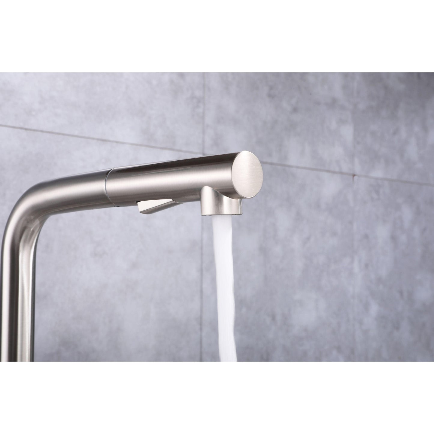 Vanity Art 9" W x 12" H Brushed Nickel Stainless Steel Single Lever Kitchen Sink Faucet With Pull Down Sprayer