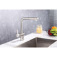 Vanity Art 9" W x 12" H Brushed Nickel Stainless Steel Single Lever Kitchen Sink Faucet With Pull Down Sprayer
