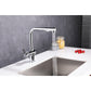 Vanity Art 9" W x 12" H Polished Chrome Stainless Steel Single Lever Kitchen Sink Faucet With Pull Down Sprayer