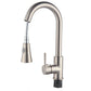 Vanity Art 9" W x 17" H Brushed Nickel Stainless Steel Single Lever Kitchen Sink Faucet With Pull Down Sprayer