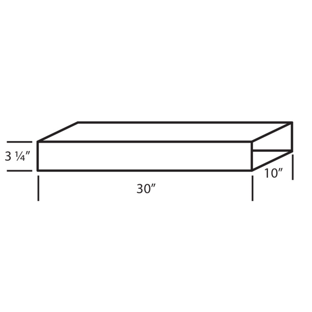 Vent-A-Hood 3" x 10" Rectangular Duct Pipe for Range Hood