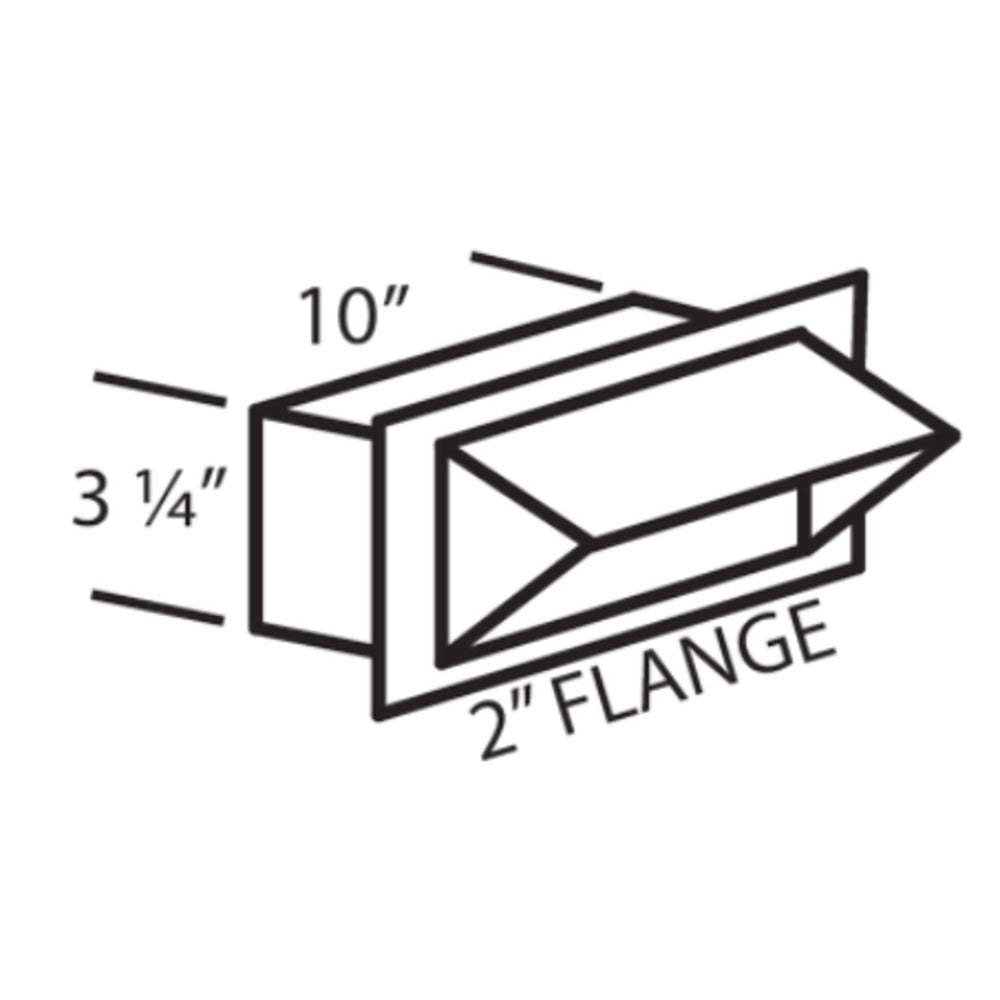 Vent-A-Hood 3" x 10" Rectangular Wall Louver for Range Hood