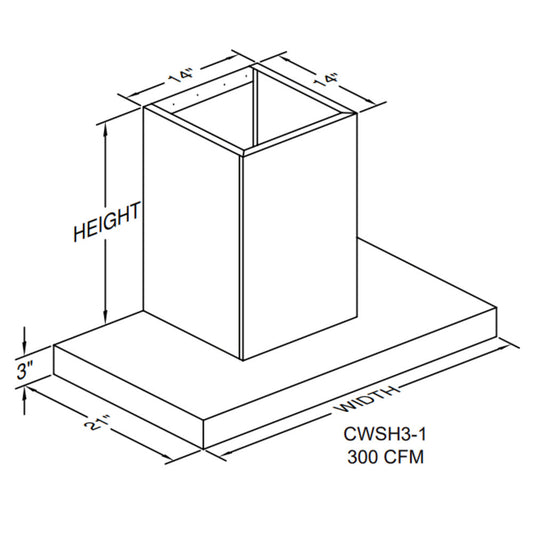 Vent-A-Hood 36" Stainless Steel Contemporary Wall Mount Range Hood with 300 CFM Motor and 33" Duct Cover Assembly