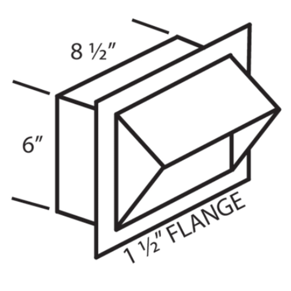 Vent-A-Hood 6" x 8" Rectangular Wall Louver for Range Hood