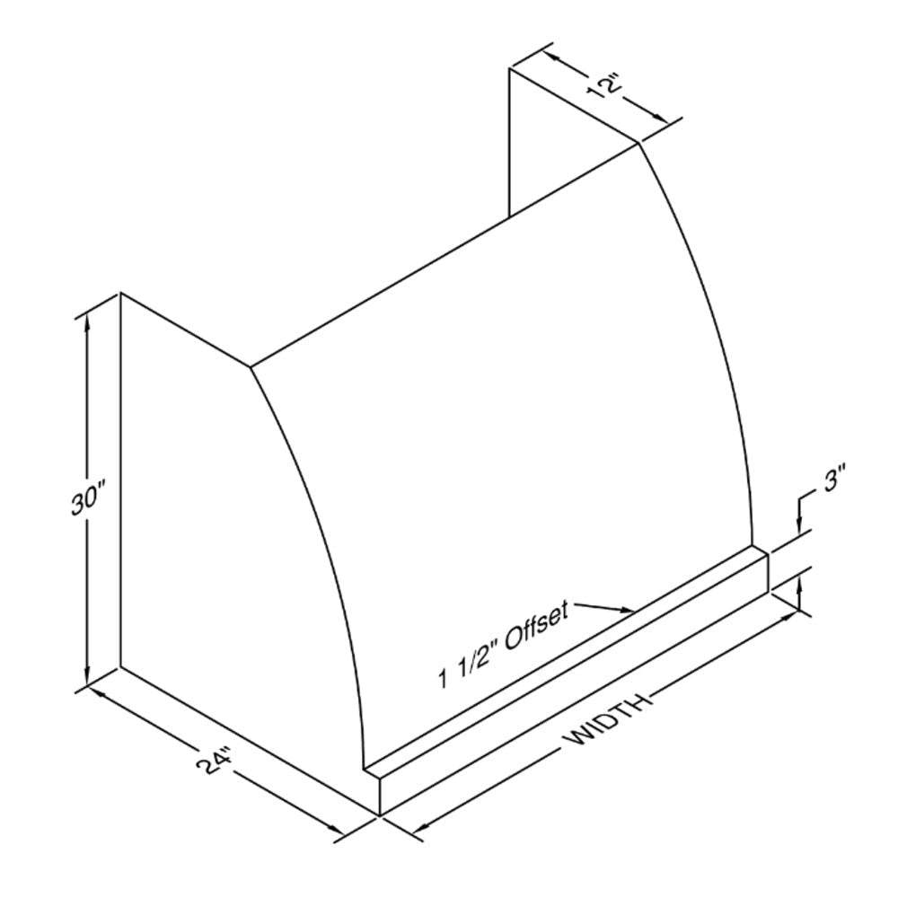 Vent-A-Hood CXH30 30" Biscuit Finish Standard Wall Mount Range Hood with 300 CFM Motor and LED Lights