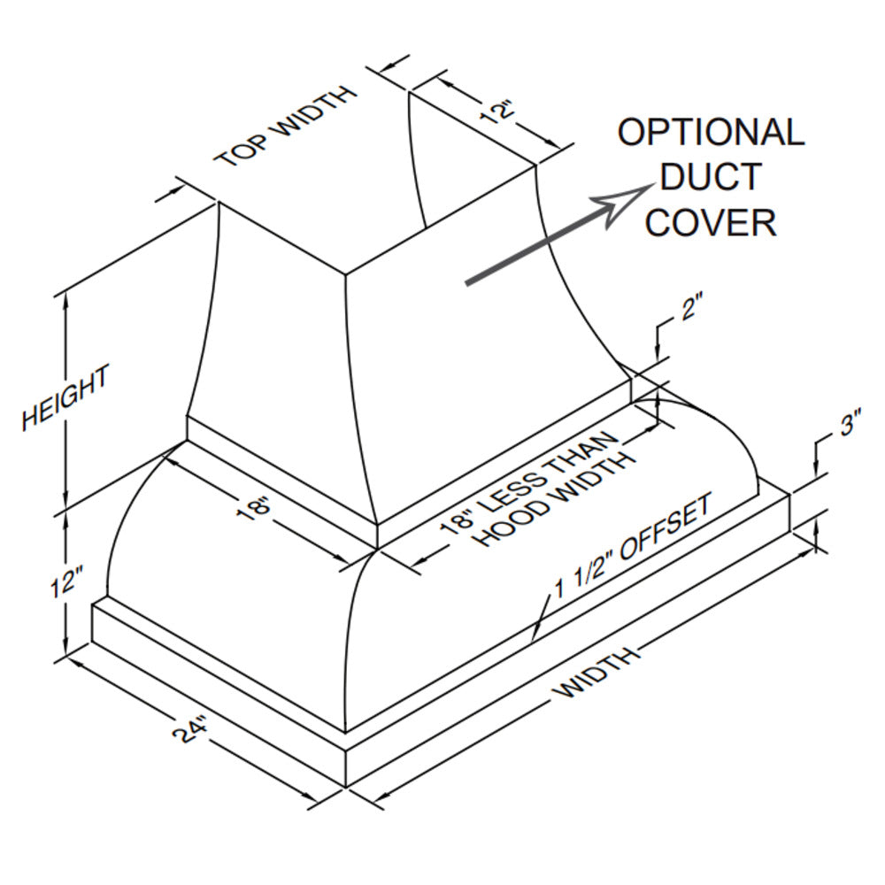 Vent-A-Hood Designer Series JCH/A1 36" Biscuit Finish Wall Mount Range Hood with 300 CFM Motor and LED Lights