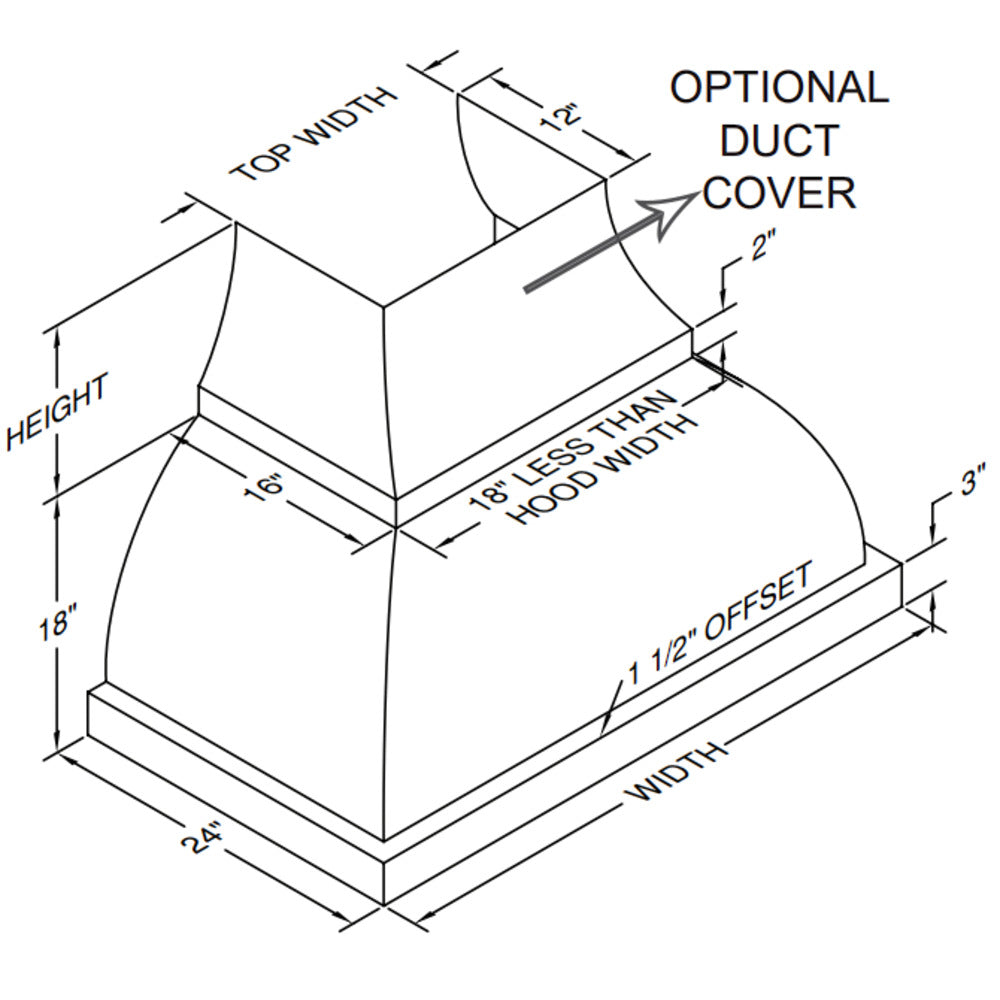 Vent-A-Hood Designer Series JCH/B1 36" Biscuit Finish Wall Mount Range Hood with 300 CFM Motor and LED Lights