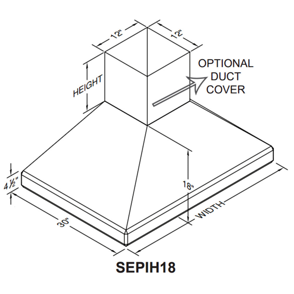 Vent-A-Hood Euroline Pro Series SEPIH18 48" Stainless Steel Island Range Hood with 550 CFM Motor and LED Lights