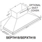 Vent-A-Hood Euroline Pro Series SEPXH18 60" Gunsmoke Finish Wall Mounted Range Hood with 1200 CFM Motor and LED Lights