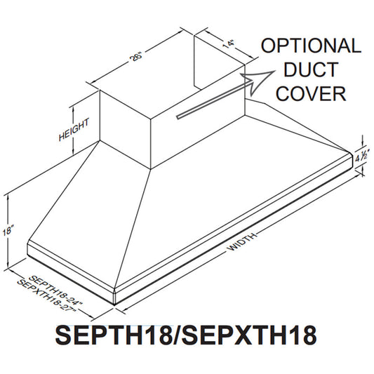 Vent-A-Hood Euroline Pro Series SEPXH18 66" Stainless Steel Wall Mounted Range Hood with 1200 CFM Motor and LED Lights