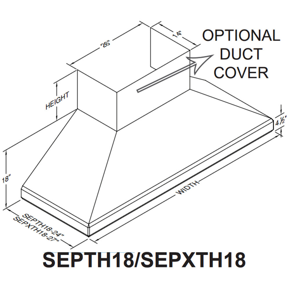 Vent-A-Hood Euroline Pro Series SEPXH18 66" Stainless Steel Wall Mounted Range Hood with 900 CFM Motor and LED Lights