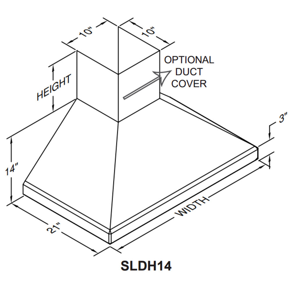 Vent-A-Hood Euroline Series SLDH14 36" Gunsmoke Finish Wall Mounted Range Hood with 300 CFM Motor and LED Lights