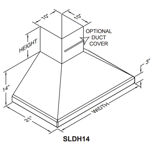 Vent-A-Hood Euroline Series SLDH14 48" Biscuit Finish Wall Mounted Range Hood with 600 CFM Motor and LED Lights