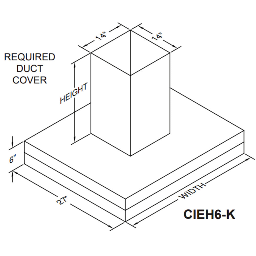 Vent-A-Hood K-Series 36" Biscuit Finish Contemporary Island Range Hood