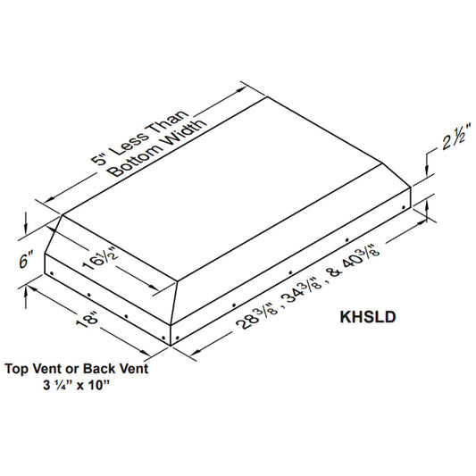 Vent-A-Hood K Series KHSLD 28" Black Carbide Finish Wall Mounted Liner Insert Range Hood with 250 CFM Motor and LED Lights