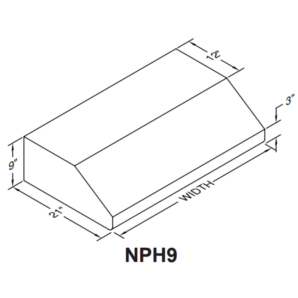 Vent-A-Hood NPH9 36" Stainless Steel Under Cabinet Range Hood with 300 CFM Motor and LED Lights
