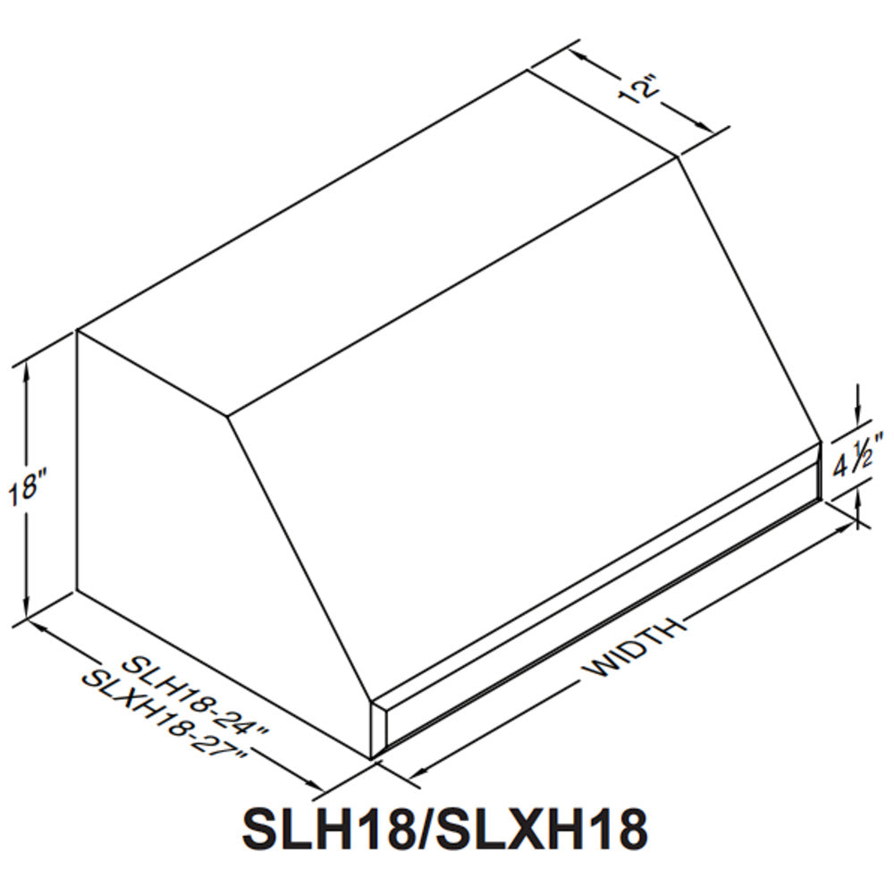 Vent-A-Hood SLXH18 42" Stainless Steel Wall Mounted Range Hood with 600 CFM Motor and LED Lights