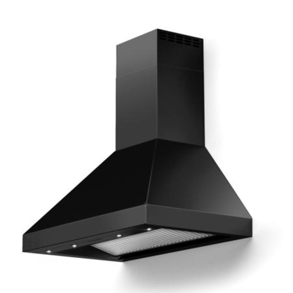 Verona Designer Series 36" Gloss Black Wall-Mount Chimney Hood