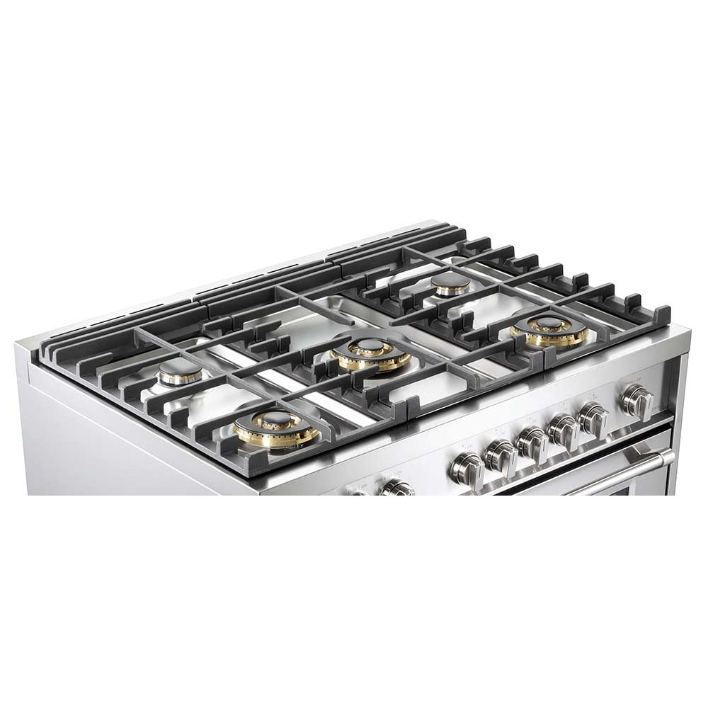 Verona Designer Series 36" Matte Black Finish Dual Fuel Gas Range with 5-Burner and Single Oven