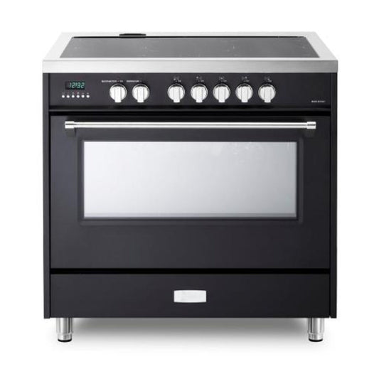 Verona Designer Series 36" Matte Black Finish Induction Range with 5-Burner and Single Oven