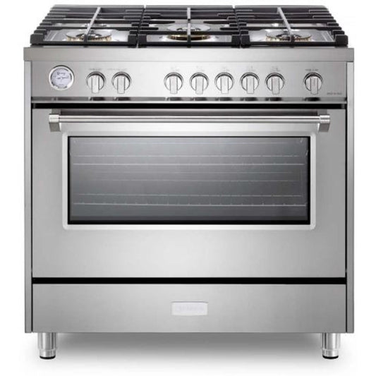 Verona Designer Series 36" Stainless Steel Gas Range with 5-Burner and Single Oven