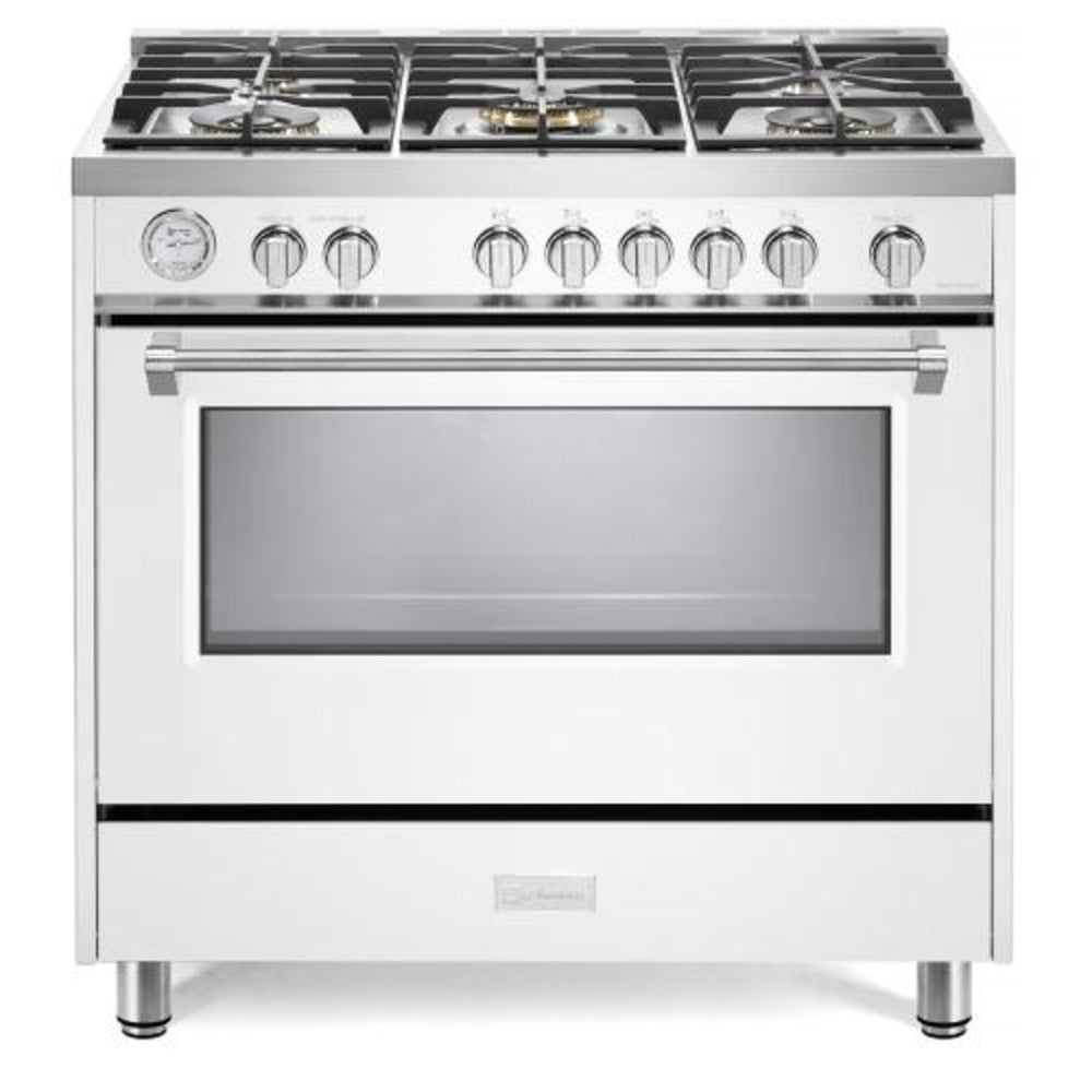 Verona Designer Series 36" White Gas Range with 5-Burner and Single Oven