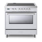 Verona Designer Series 36" White Induction Range with 5-Burner and Single Oven