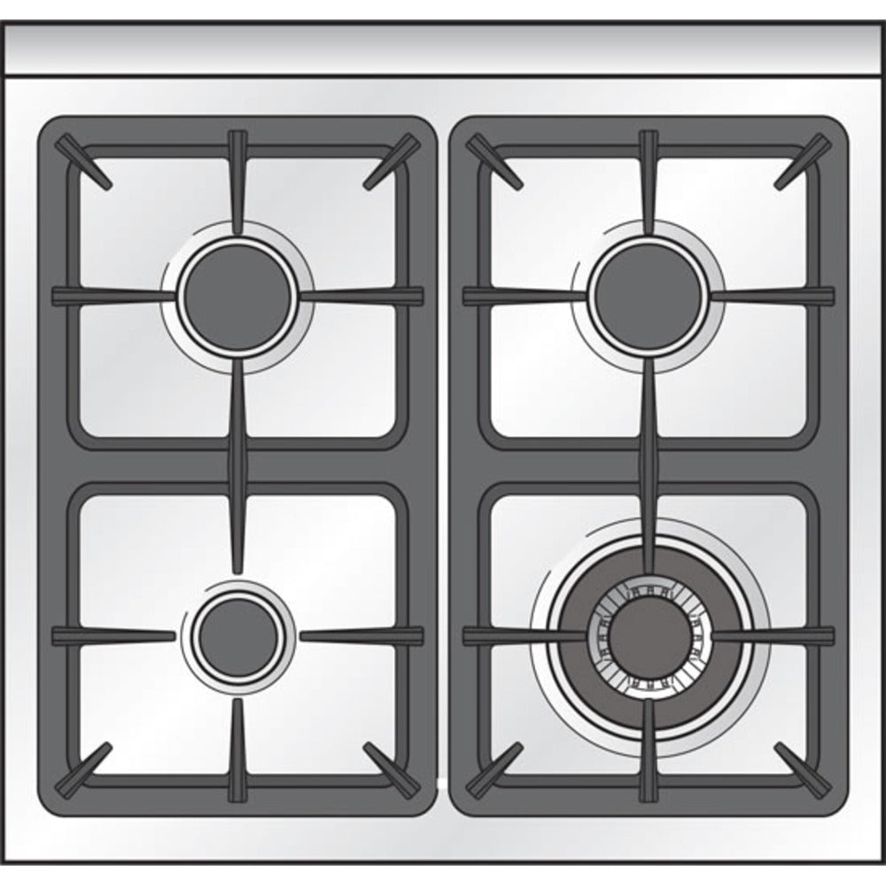 Verona N-Series 24" Matte Black Finish Gas Range with 4-Burner and Single Oven