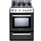 Verona N-Series 24" Matte Black Finish Gas Range with 4-Burner and Single Oven